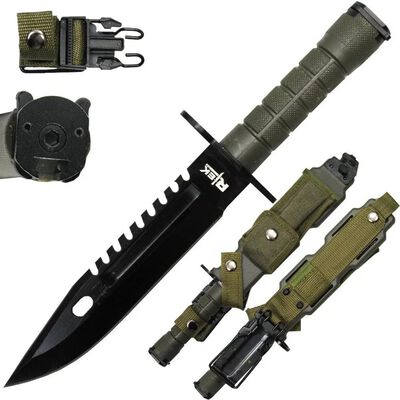13" RTEK Camo Tactical Bayonet Knife Harden Plastic Sheath